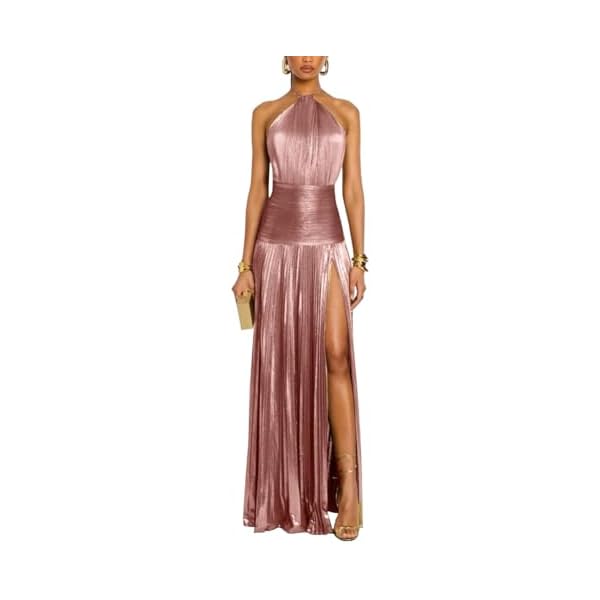 Lady's Sleeveless, Halter, Backless,Pleated Skirt, Form-Fitting Dress for a Sexy Party Occasion